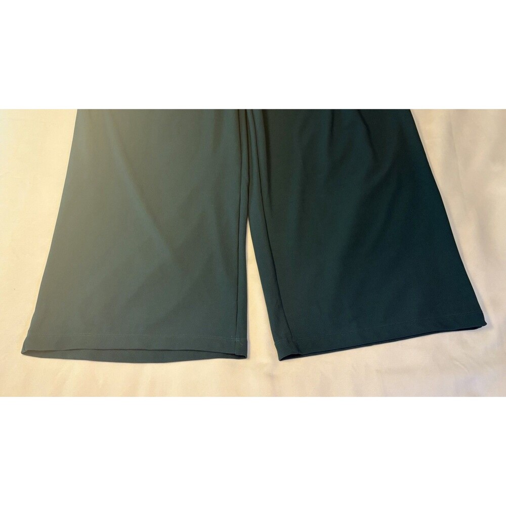 HALARA Flex High Waisted Wide Leg Pull On Green Waffle Dress Pant 1X Work Casual - Picture 5 of 10
